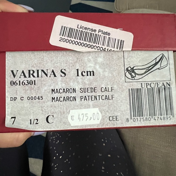 GUC Ferragamo Varina flats - pale pink with rose gold sequins, gold bow 7.5 C - Picture 3 of 8